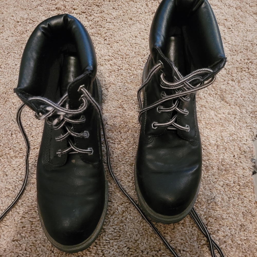 Black combat boots